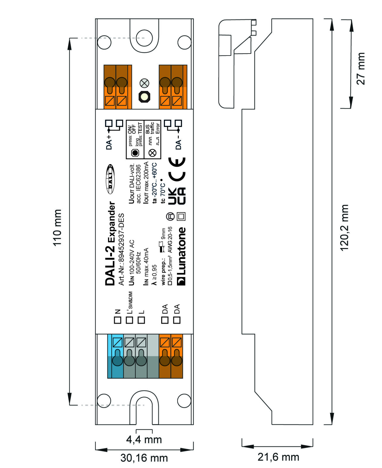 DALI-2 Expander med ledningsaflastning - Billede 2